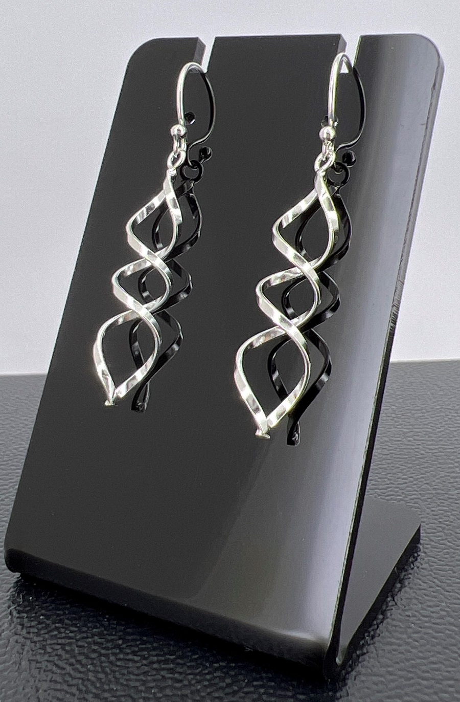 Paire de Boucles d'Oreilles Spirale en Argent 925/1000 - 30 mm
