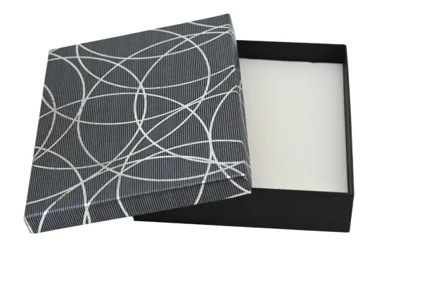 6 Boîtes Cadeau Parures Papier Liseré - 12 x 16 cm  - 5 Coloris au Choix