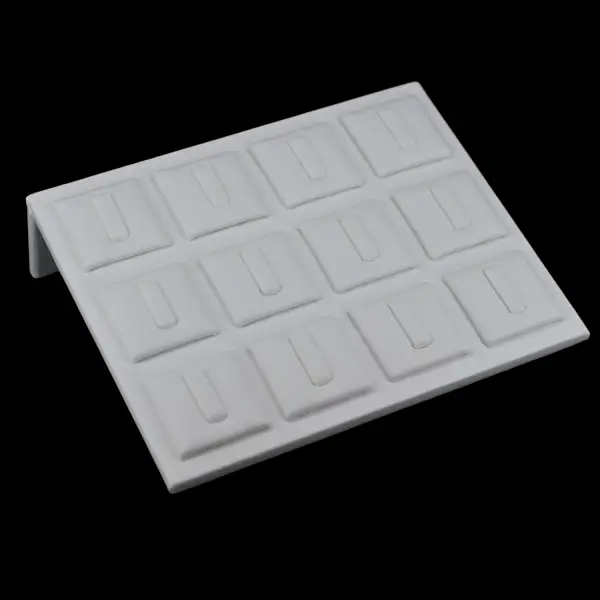 Support pour Présentation Multibagues en Similicuir - 15 x 12 cm - 2 Coloris Au Choix