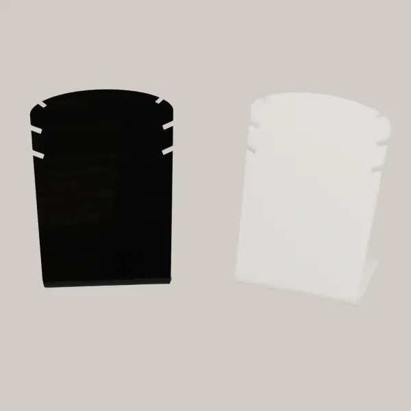 Présentoir acrylique pour 3 colliers chaînettes. 14 cm - 2 Coloris Au Choix