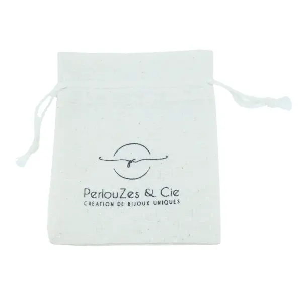500 Pochettes en Coton Naturel 9 x 11 cm avec Logo Monochrome