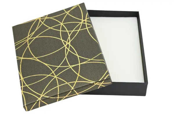 6 Boîtes Cadeau Parures Papier Liseré - 12 x 16 cm  - 5 Coloris au Choix