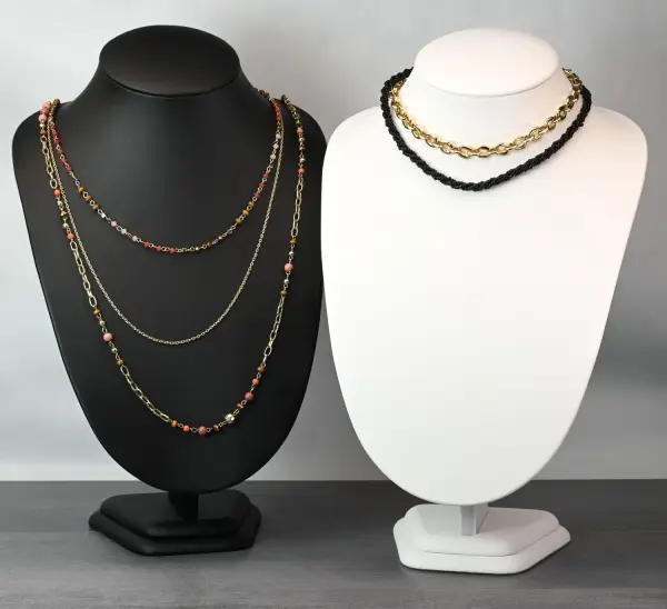 Présentoir à Bijoux En Bois Présentoir Chaîne Buste Support Pour Bijoux D'exposition Modèle - Collier Mannequin Bijoux Buste Organisateur Pour
