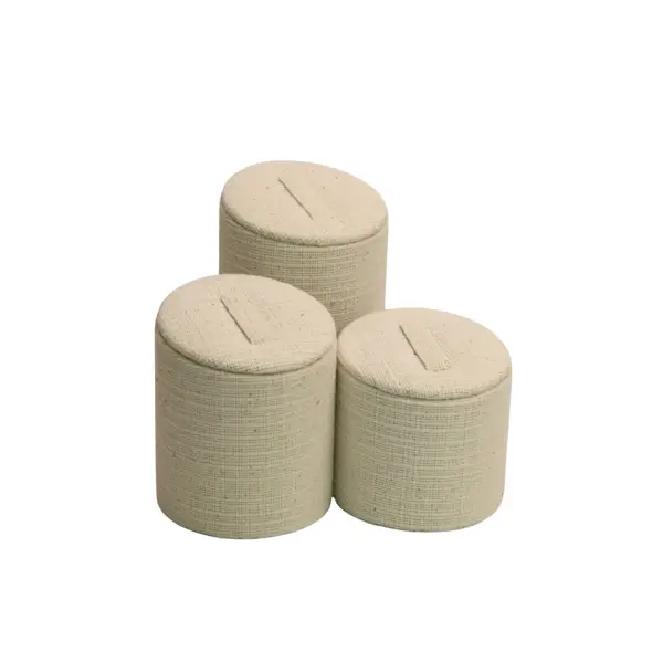 Lot de 3 Supports en Coton pour Bagues ou Bracelets
