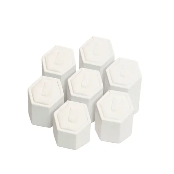 Ensemble de 7 Supports Similicuir de Présentation Bagues - 2 Coloris Au Choix