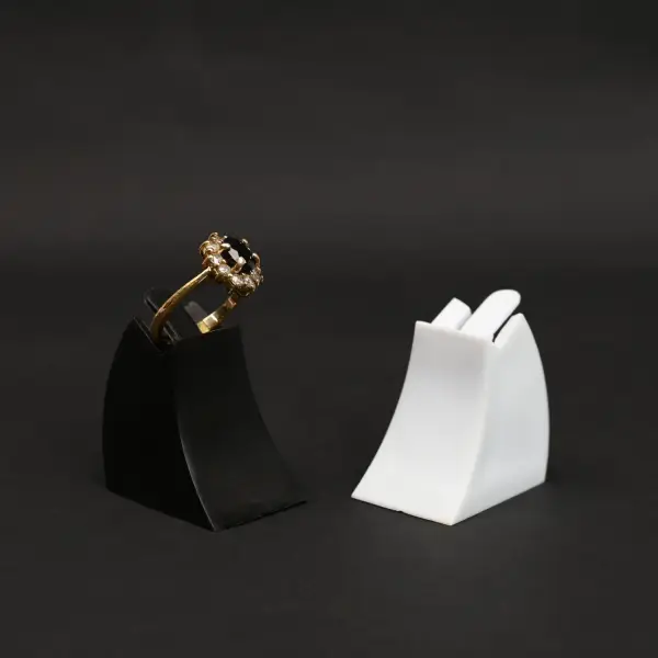Supports Bagues Individuels pour Vitrine x 10 - 2 Coloris Au Choix