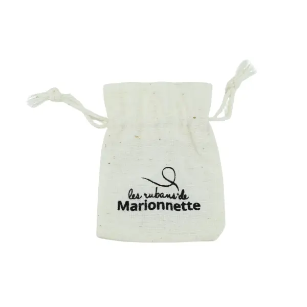 500 Pochettes Coton Naturel 6 x 8 cm Logo Monochrome