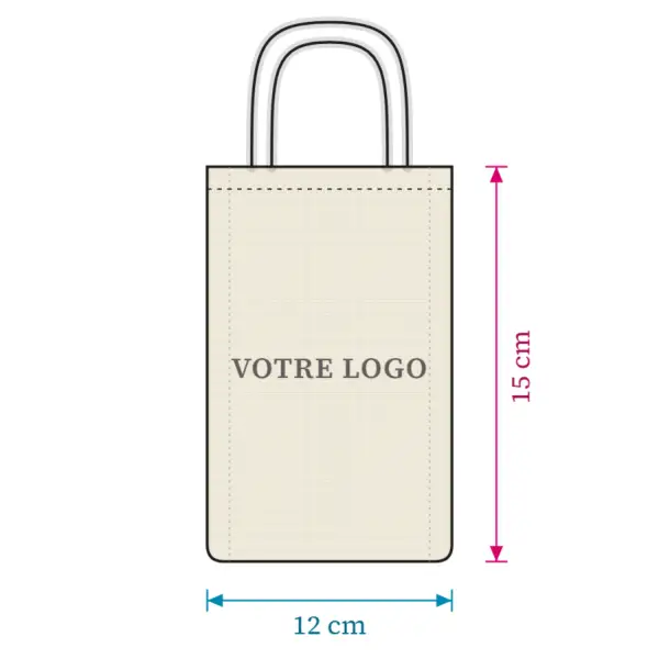 500 Totes Bags à Anses en Coton Ecru avec votre Logo - 12 x 15 cm.