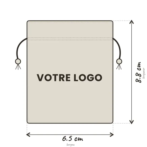 Pochette Coton Naturel 6,5 x 8,5 cm Logo Monochrome