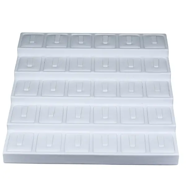 Support Présentoir Multibagues Similicuir en Escalier