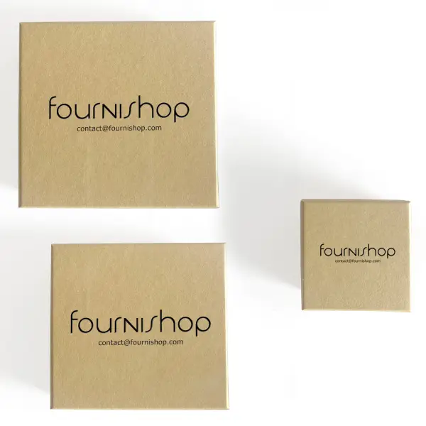 100 Boites Cadeau Kraft avec LOGO - 3 tailles au choix