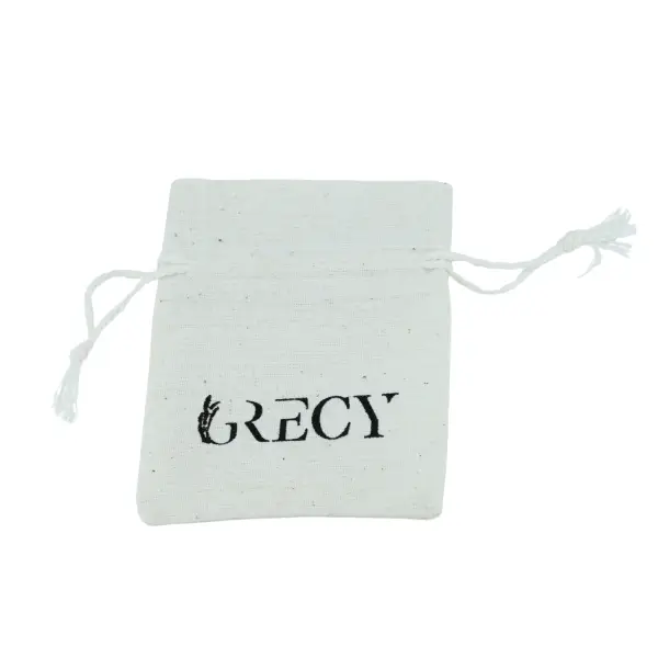 500 Pochettes en Coton Naturel 7 x 9 cm avec Logo Monochrome