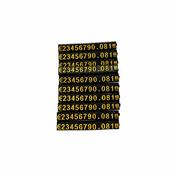 Chiffres prix pour vitrines - modulables - 140 cubes - 5 mm - 5 Coloris Au Choix