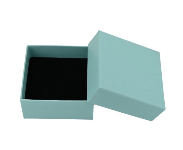 12 Boîtes Cadeau Bijoux Papier Turquoise 7,5 x 7,5 x 3,5 cm.