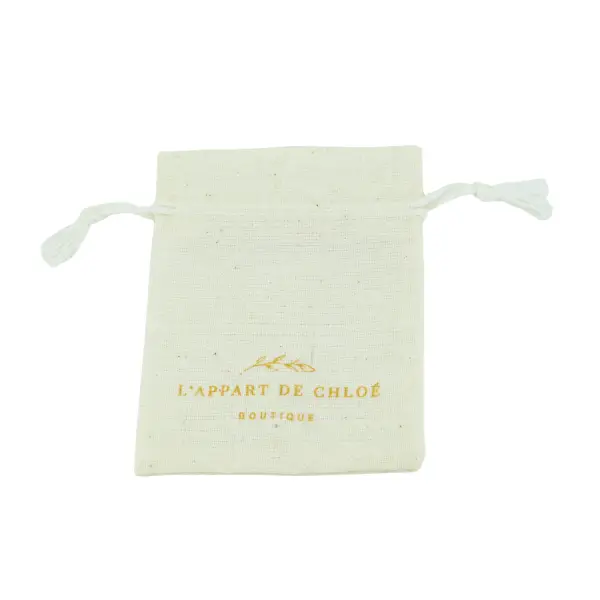 500 Pochettes en Coton Naturel 7 x 9 cm avec Logo Monochrome
