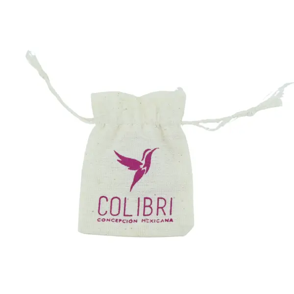 500 Pochettes Coton Naturel 6 x 8 cm Logo Monochrome