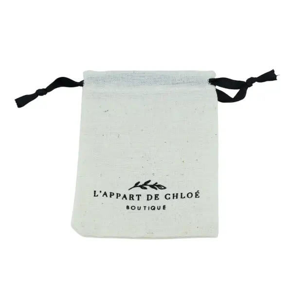 500 Pochettes en Coton Naturel 7 x 9 cm avec Logo Monochrome