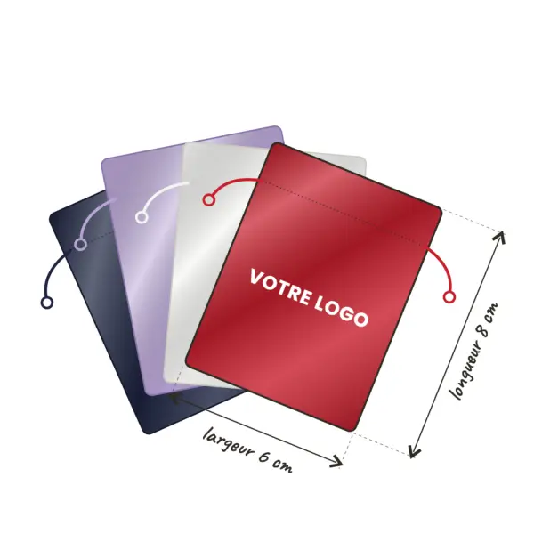 500 Pochettes en Satin 6 x 8 cm avec Logo Monochrome - Tous Coloris Disponible