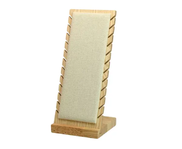 Présentoir Vertical en Bois Coton pour Colliers et Chaînes - 26 cm