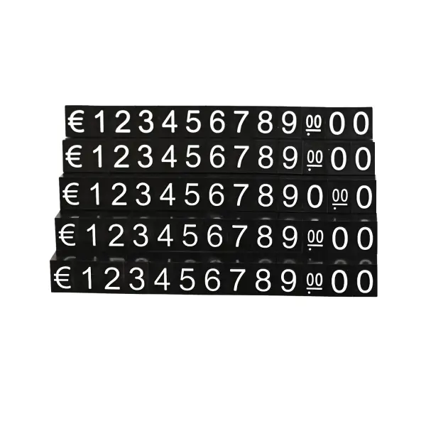 Chiffres prix pour vitrines - modulables - 65 cubes - 15 mm - 2 Coloris Au Choix