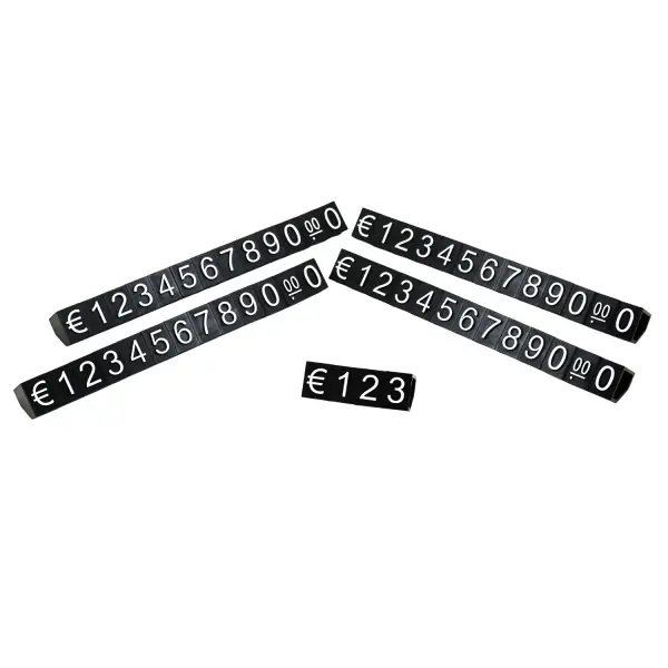Chiffres prix pour vitrines - modulables - 65 cubes - 15 mm - 2 Coloris Au Choix