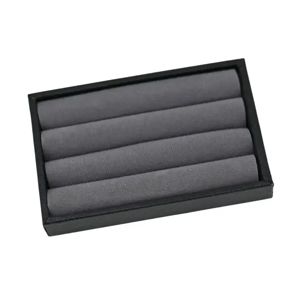 Petit Plateau à Sillons pour Présentation Bagues - 2 Coloris Au Choix