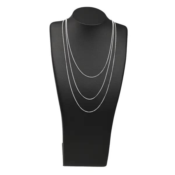 Lot de 5 Chaînes Mailles Gourmettes - Argent -1 mm - 3 Tailles
