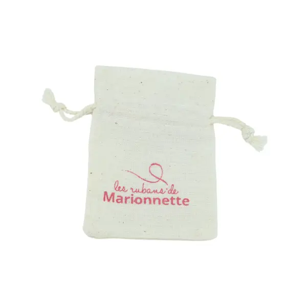 500 Pochettes Coton Naturel 6 x 8 cm Logo Monochrome