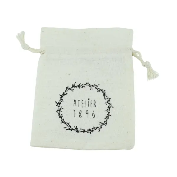 500 Pochettes en Coton Naturel 9 x 11 cm avec Logo Monochrome