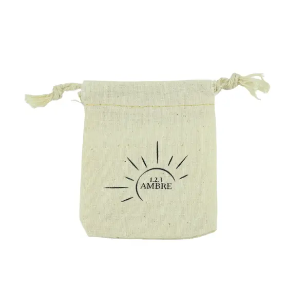 500 Pochettes en Coton Naturel 7 x 9 cm avec Logo Monochrome