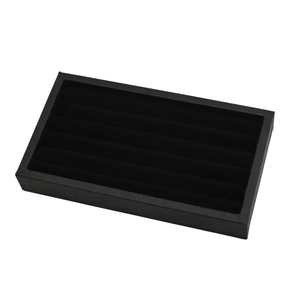 Plateau à Sillons pour Présentation Bagues - 17 x 10 x 2.5 cm - 3 Coloris Au Choix