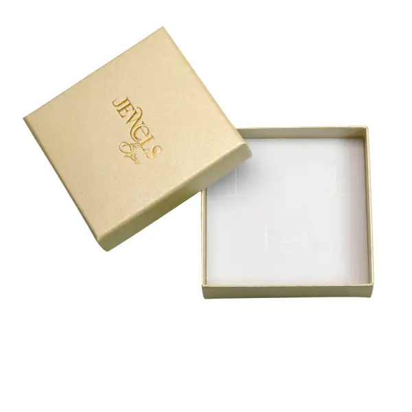 100 Boîtes Nacrée Beige Doré avec LOGO - 4 Tailles