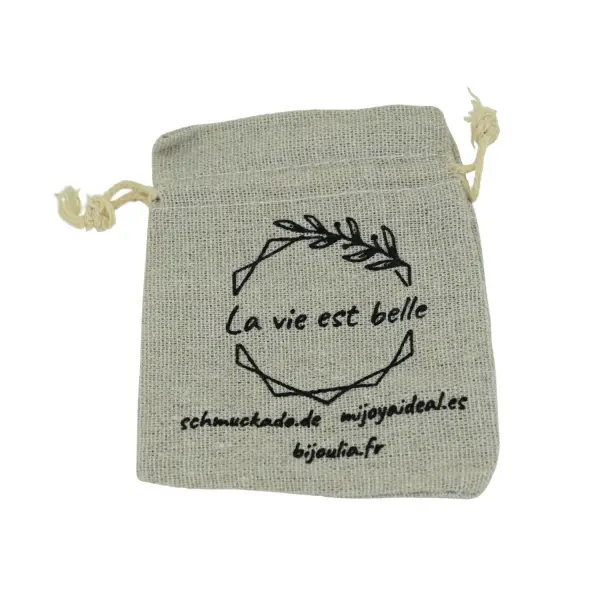 500 Pochettes en Coton Naturel 7 x 9 cm avec Logo Monochrome