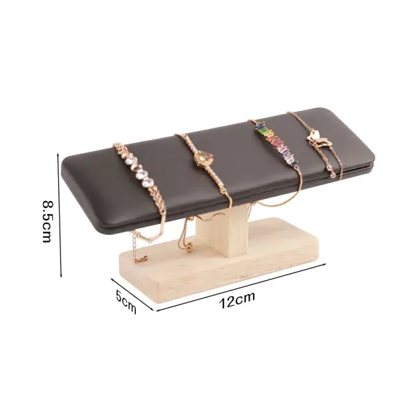 Jonc présentoir Bracelets ou Montres Bois et Similicuir - 2 Coloris