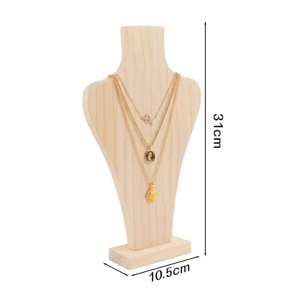 Buste en Bois pour Colliers Chaînes - Ensemble ou 3 Tailles au choix