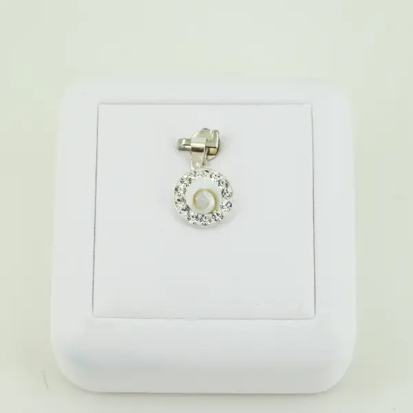 Petit Pendentif Oeil de Sainte Lucie ou Shiva et Zirconium - 10 mm