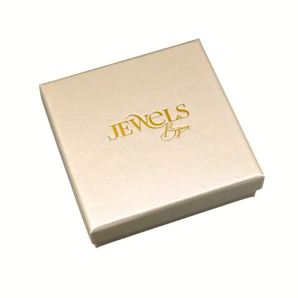100 Boîtes Nacrée Beige Doré avec LOGO - 4 Tailles