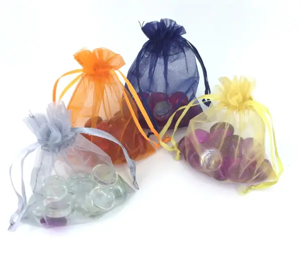 Lot de 100 Sacs Cadeau en Organza 9 x 12 cm - 12 Couleurs au Choix