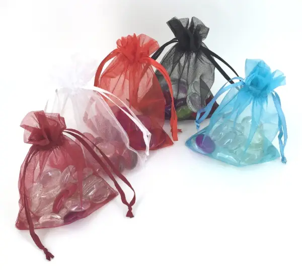 Lot de 100 Sacs Cadeau en Organza 9 x 12 cm - 12 Couleurs au Choix