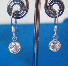 Boucles d'Oreilles Brillants Zirconium et Argent 92.5