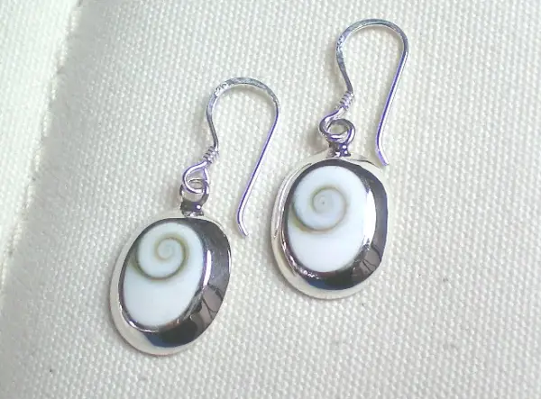 Boucles d'Oreilles Argent Oeil de Sainte Lucie Ovales