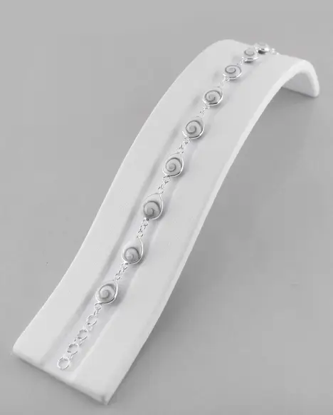 Bracelet Oeil de Sainte Lucie et Argent 925 - 8 Gouttes 12 mm