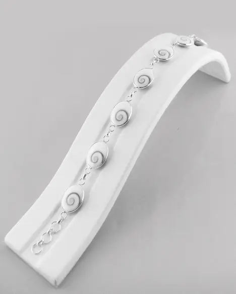 Bracelet Oeil de Sainte Lucie et Argent 925 - Ovales 12 mm