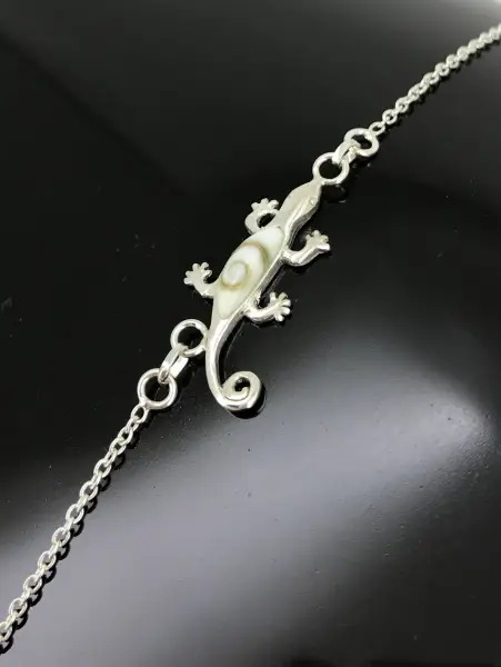 Bracelet Oeil de Sainte Lucie et Argent Gecko