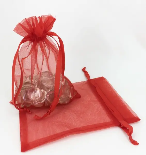 Lot de 50 Sacs Cadeau en Organza 15 x 20 cm - 12 Couleurs au Choix