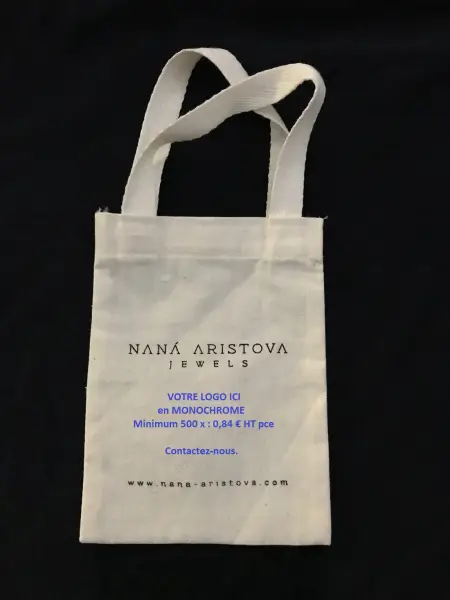 Lot de 10 Tote Bag à Anses en Coton Ecru - 12 x 15 cm