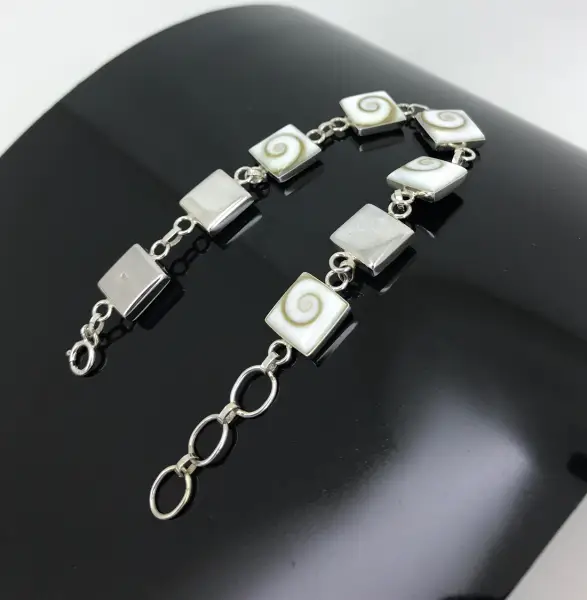 Bracelets Argent Oeil de Sainte Lucie et Argent 92.5