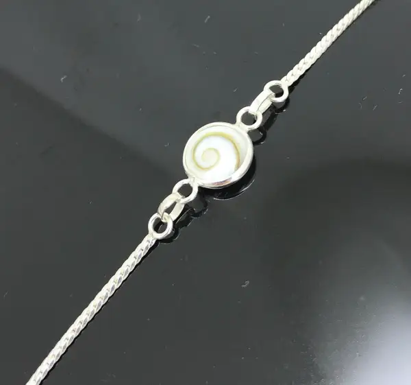 Bracelet Oeil de Sainte Lucie et Argent - Simple Oeil 7 mm