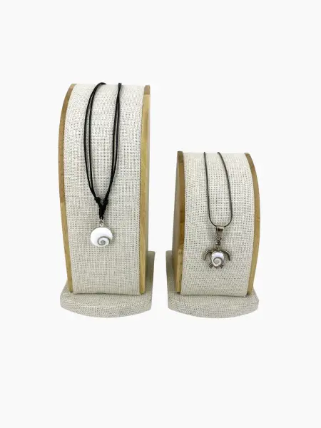 Set de 2 Présentoirs pour Colliers et Chaînes en Bois, Coton ou Feutrine.