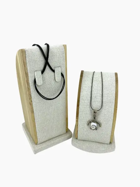 Set de 2 Présentoirs pour Colliers et Chaînes en Bois, Coton ou Feutrine.